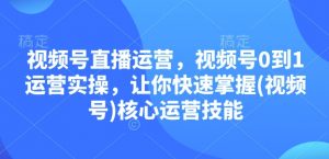 视频号直播运营，视频号0到1运营实操，让你快速掌握(视频号)核心运营技能-七七项目网