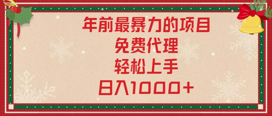 年前最暴力的项目，免费代理，轻松上手，日入1000+-七七项目网