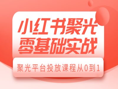 小红书聚光零基础实战，聚光平台投放课程从0到1-七七项目网