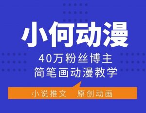 小何动漫简笔画动漫教学,40万粉丝博主课程,可做伙伴计划、分成计划、接广告等-七七项目网