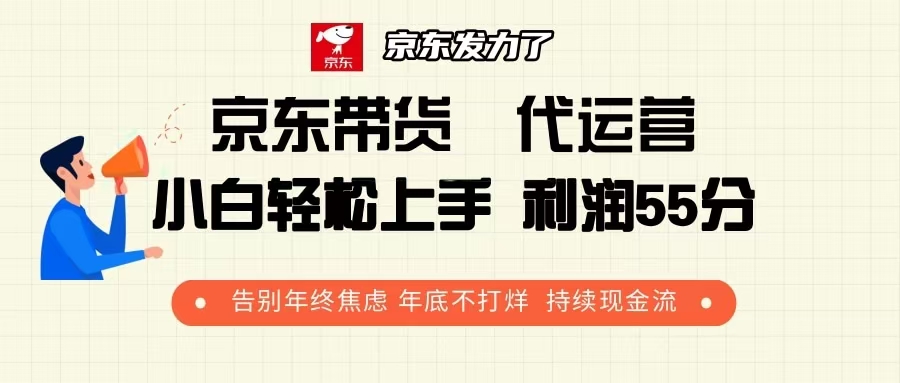 京东带货 代运营 利润55分 告别年终焦虑 年底不打烊 持续现金流-七七项目网