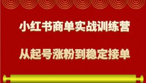 小红书商单实战训练营，从0到1教你如何变现，从起号涨粉到稳定接单，适合新手-七七项目网