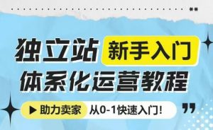 独立站新手入门体系化运营教程,助力独立站卖家从0-1快速入门!-七七项目网