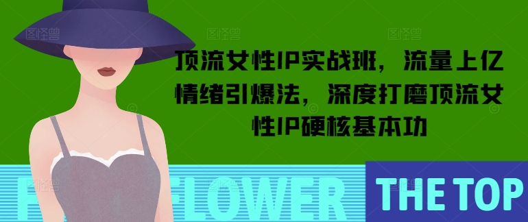 顶流女性IP实战班，流量上亿情绪引爆法，深度打磨顶流女性IP硬核基本功-七七项目网