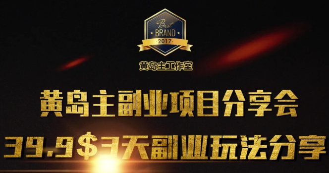 黄岛主副业分享会1期：3天3个副业玩法，速度上车-七七项目网