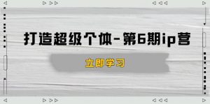 打造 超级个体-第6期ip营：商业认知,产品设计,成交演练,解决知识变现难题-七七项目网