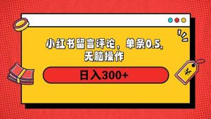 小红书评论单条0.5元，日入300＋，无上限，详细操作流程-七七项目网