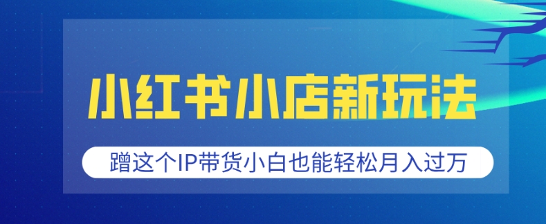 小红书小店新玩法，蹭这个IP带货，小白也能轻松月入过W【揭秘】-七七项目网