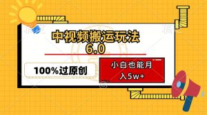 中视频搬运玩法6.0，利用软件双重去重，100%过原创，小白也能月入5w+-七七项目网
