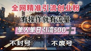 全网独家引流创业粉,有操作就有流量,单人单日引流500+,不封号、不费号-七七项目网