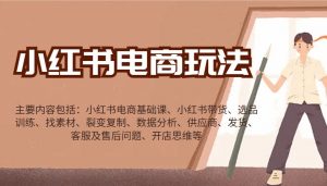 小红书电商玩法:带货/选品/找素材/裂变/数据分析/供应商/发货/售后/开店思维等-七七项目网