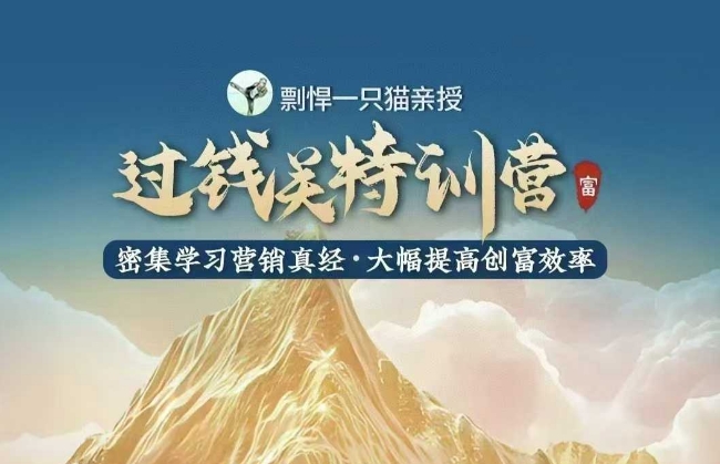 剽悍一只猫-过钱关特训营，学习营销真经 大幅度提高创富效率-七七项目网