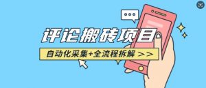 悟空采集评论搬砖_评论搬砖+自动采集【完整攻略】-七七项目网