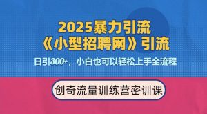 2025最新暴力引流方法,招聘平台一天引流300+,日变现多张,专业人士力荐-七七项目网