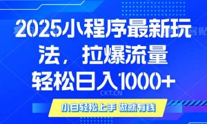2025年小程序最新玩法，流量直接拉爆，单日稳定变现1000+-七七项目网