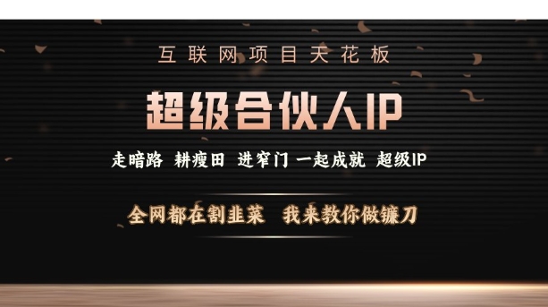 互联网项目天花板，超级合伙人IP，全网都在割韭菜，我来教你做镰刀【仅揭秘】-七七项目网