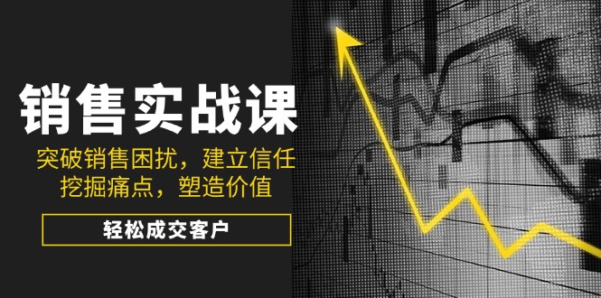 销售实战课，突破销售困扰，建立信任，挖掘痛点，塑造价值，轻松成交客户-七七项目网
