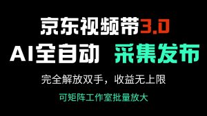 京东视频带货3.0，Ai全自动采集＋自动发布，完全解放双手，收入无上限...-七七项目网