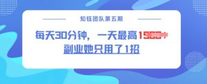 副业她只用了1招，每天30分钟，无脑二创，一天最高1.5k-七七项目网