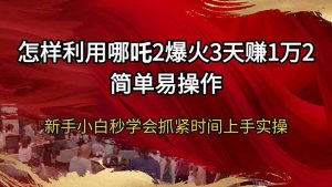 怎样利用哪吒2爆火3天赚1万2简单易操作新手小白秒学会抓紧时间上手实操-七七项目网