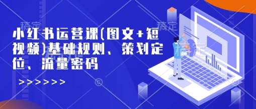 小红书运营课(图文+短视频)基础规则、策划定位、流量密码-七七项目网