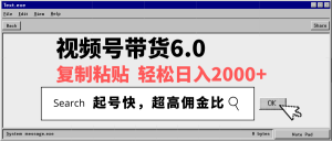 视频号带货6.0,轻松日入2000+,起号快,复制粘贴即可,超高佣金比-七七项目网
