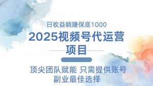 2025视频号代运营 日躺赚1000＋ 只需提供账号-七七项目网