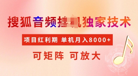 全网首发搜狐音频挂JI独家技术，项目红利期，可矩阵可放大，稳定月入8k【揭秘】-七七项目网