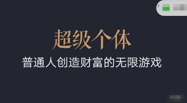 超级个体2024-2025翻盘指南，普通人创造财富的无限游戏-七七项目网