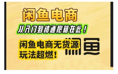 闲鱼电商实战课，从入门到精通秘籍在此，闲鱼电商无货源玩法超燃!-七七项目网