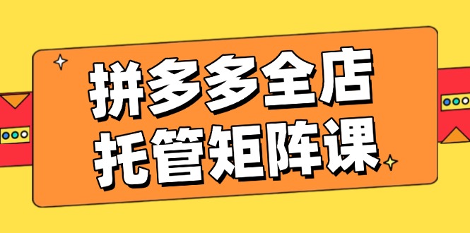拼多多全店托管矩阵课，盈利动销玩法，高效计划设置，提升店铺效益-七七项目网