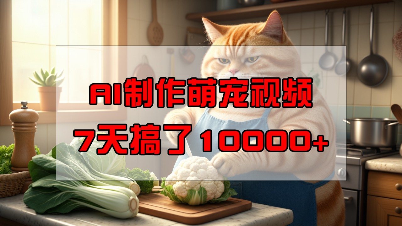靠AI制作萌宠视频，7天搞了1万+，操作简单门槛低，有手机就行-七七项目网