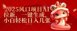 2025风口项目AI拉新，一键生成，小白轻松日入几张-七七项目网