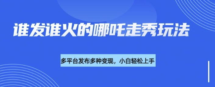 利用deepseek制作谁发谁火的哪吒2人物走秀视频，多平台发布多种变现-七七项目网