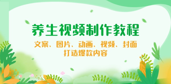 养生视频制作教程，文案、图片、动画、视频、封面，打造爆款内容-七七项目网