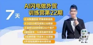 AI闪电做外贸训练营第22期：Al快速选品+小白1小时完成独立站搭建+10分钟获取200个客户等-七七项目网
