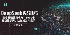 DeepSeek实战技巧:集合最强使用攻略,1000个神级提示词,让你成为AI高手-七七项目网