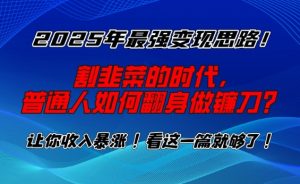 2025年最强变现思路，割韭菜的时代， 普通人如何翻身做镰刀？【揭秘】-七七项目网