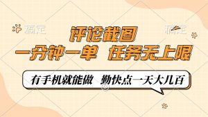 评论截图，一分钟一单，有手机就能做，任务无上限，轻松一天大几百-七七项目网