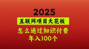 2025项目天花板,普通怎么通过知识付费翻身,年入百个【揭秘】-七七项目网