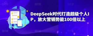 DeepSeek时代打造超级个人IP,放大营销势能100倍以上-七七项目网