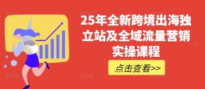 25年全新跨境出海独立站及全域流量营销实操课程,跨境电商独立站TIKTOK全域营销普货特货玩法大全-七七项目网