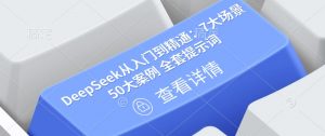 DeepSeek从入门到精通:7大场景 50大案例 全套提示词【文档】-七七项目网