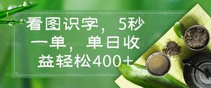 看图识字，5秒一单，单日收益轻松400+-七七项目网