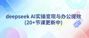 deepseek AI实操变现与办公提效(20+节课更新中)-七七项目网