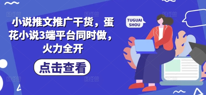 小说推文推广干货，蛋花小说3端平台同时做，火力全开-七七项目网