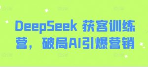 DeepSeek 获客训练营,破局AI引爆营销-七七项目网