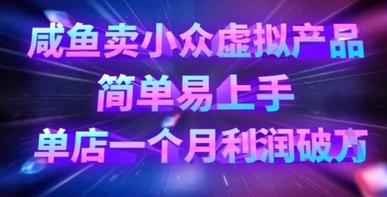 咸鱼卖小众虚拟产品，简单易上手，单店一个月利润破W-七七项目网