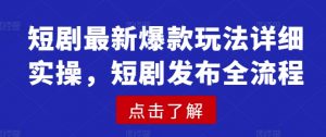 短剧最新爆款玩法详细实操，短剧发布全流程-七七项目网