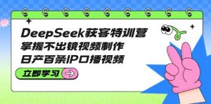 DeepSeek获客特训营：掌握不出镜视频制作，日产百条IP口播视频-七七项目网
